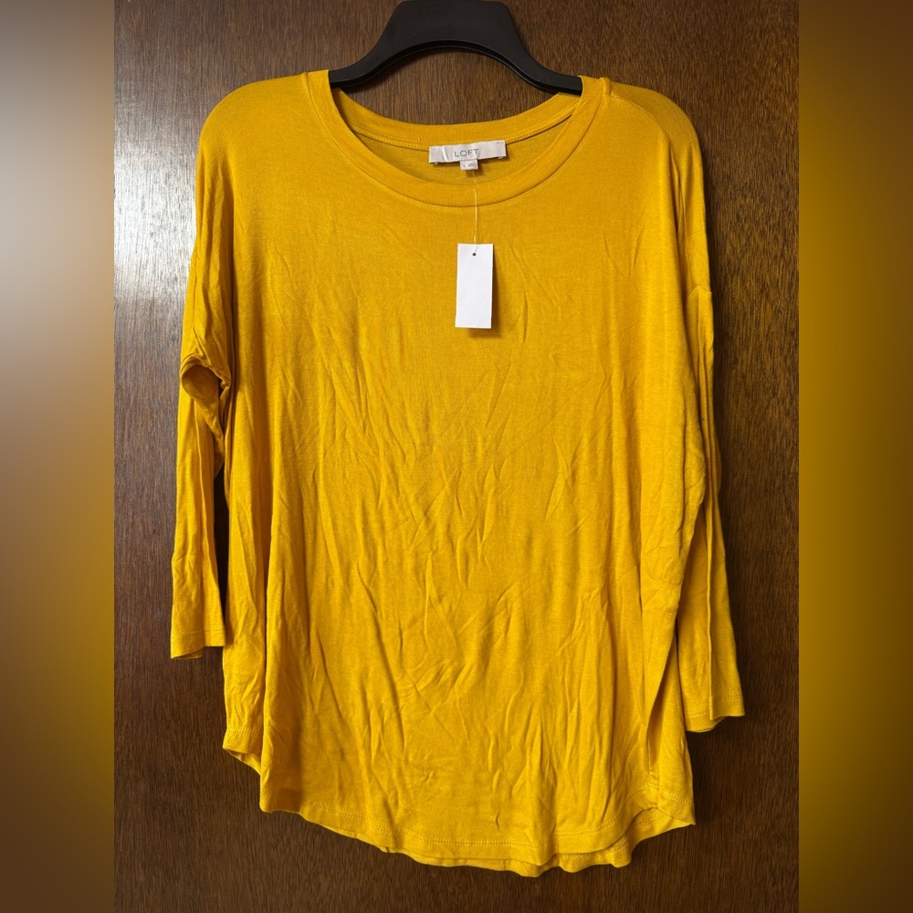 LOFT Mustard Long Sleeve Tee